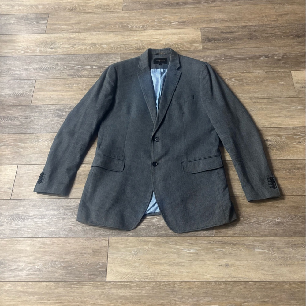 Banana Republic Men's Sport Coat Sz 44L  Blue Tailored Fit Cotton Office Career